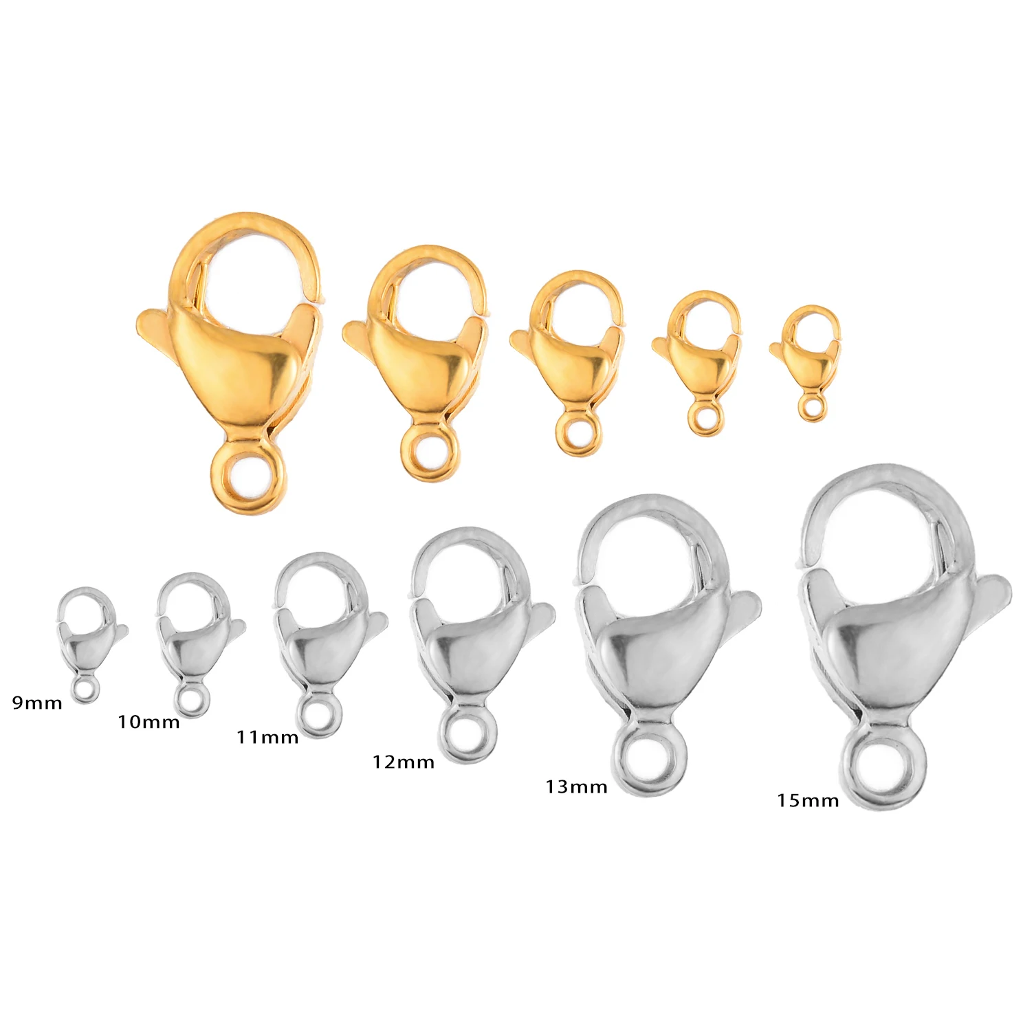 50Pcs Wholesale Gold/Silver Color Lobster Clasps Stainless Steel Connector for DIY Handmade Jewelry Necklace Bracelet Supplies image 3