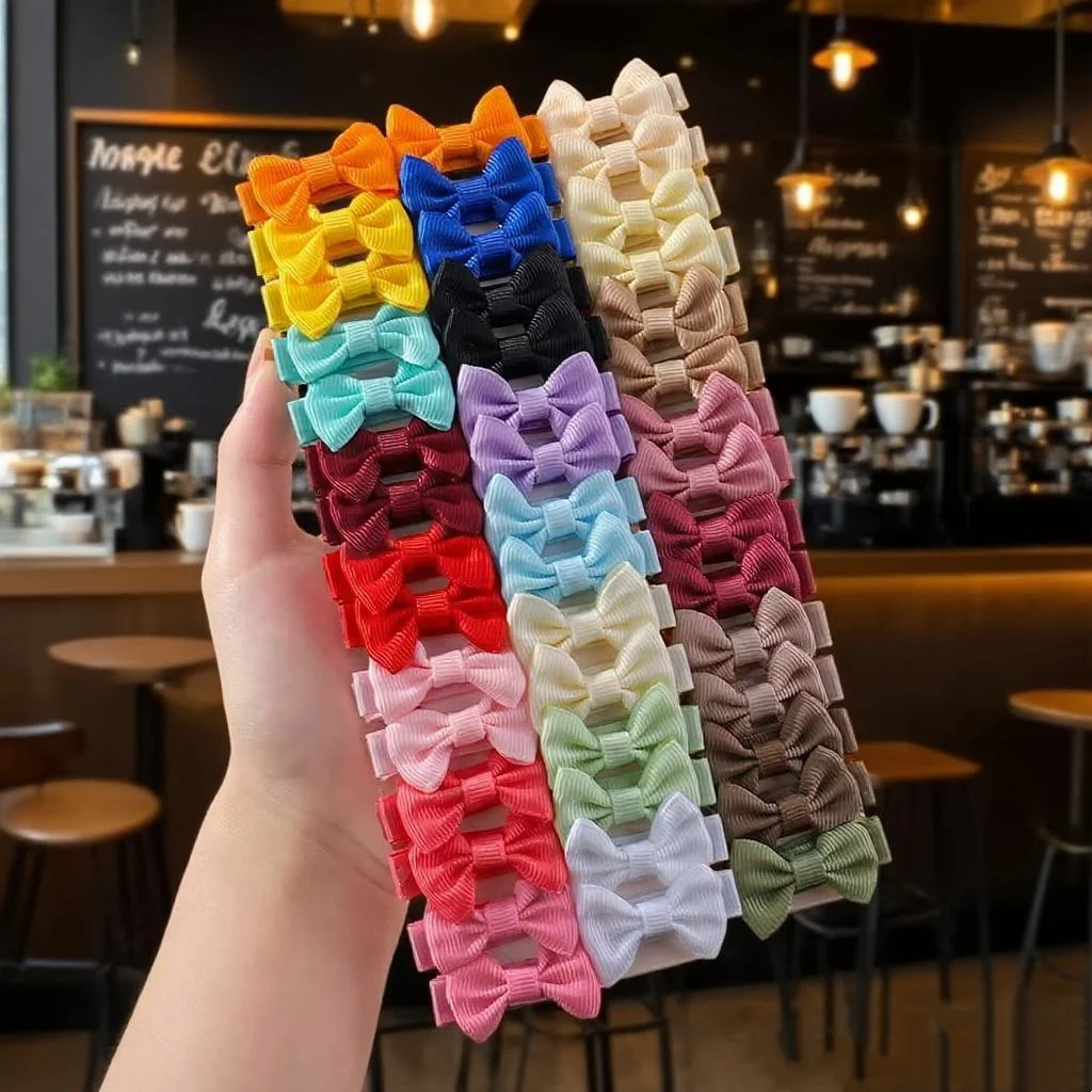 

10pcs Mini Hair Bow Clips for Baby Girls, Cute Dopamine Color, Handmade Bowknots, Hairpins, Lovely Headwear Kid Hair Accessories