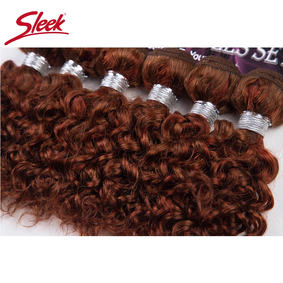 Sleek Brazilian Kinky Curly Red 99J Blond 27/30 Ginger Color F4/30 Natural Remy Human Hair 6 Bundles Deal 190 Grams Per Lot