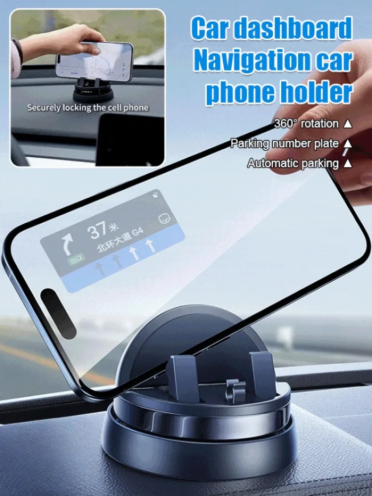 Car dashboard navigation car cell phone holder ABS anti-slip 360 ° rotatable parking number plate car interior ornaments