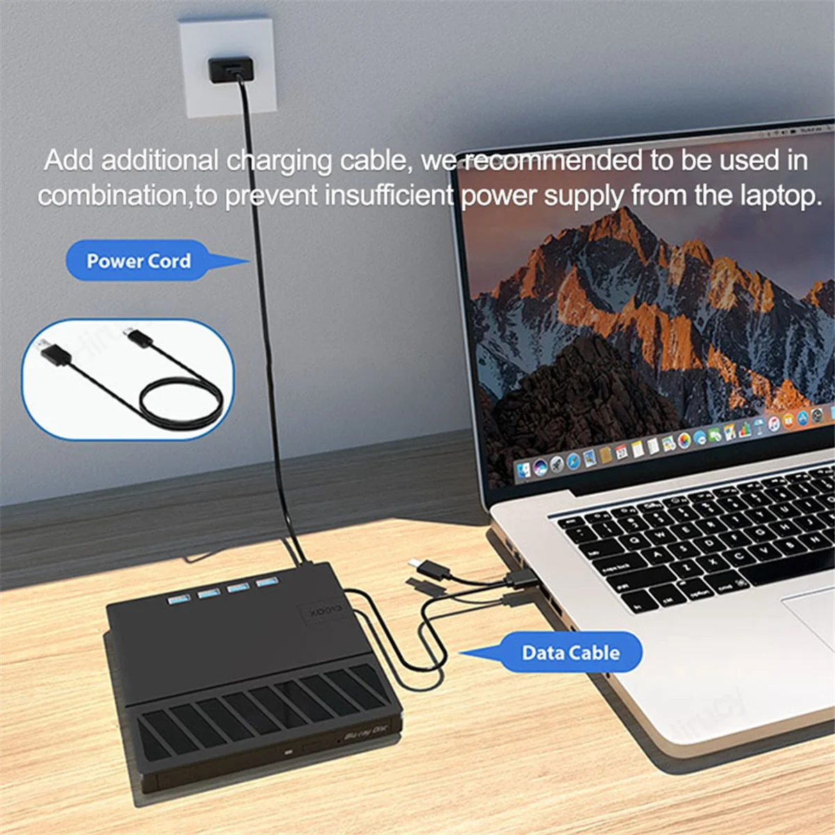 

L77A USB 3.0 Type-C Multiplication External Blu-Ray Optical Drive CD/DVD/BD -/+RW Player Burner Writer Reader for Laptop PC