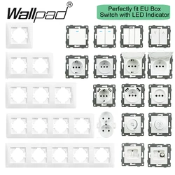 DIY EU White Fireproof Plastic Panel 86mm 156mm 1-5 Frame EU Electrical Socket USB Type C and Switch Free Combination
