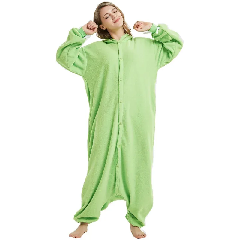 Мужская комбинезон с изображением инопланетянина, теплая одежда для сна с рисунком животных, монстра, рождественская пижама для мальчиков, семейный костюм для косплея, енот кигуруми