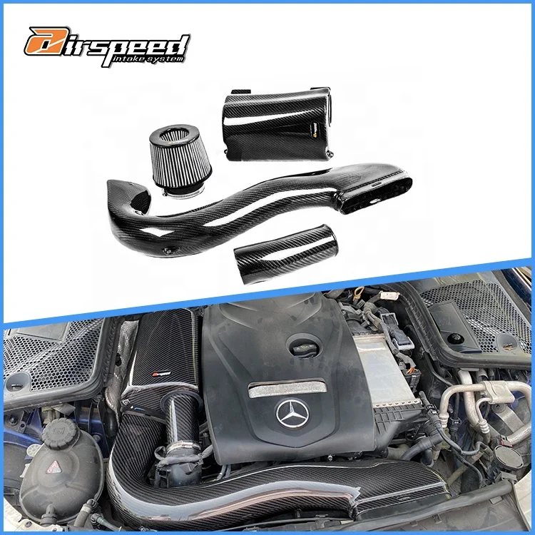 

Airspeed Dry Carbon Fiber Engine Cold Air Intake System Kits For Mercedes BENZ GLC Class C Class E Class W205 M274 2015-UP