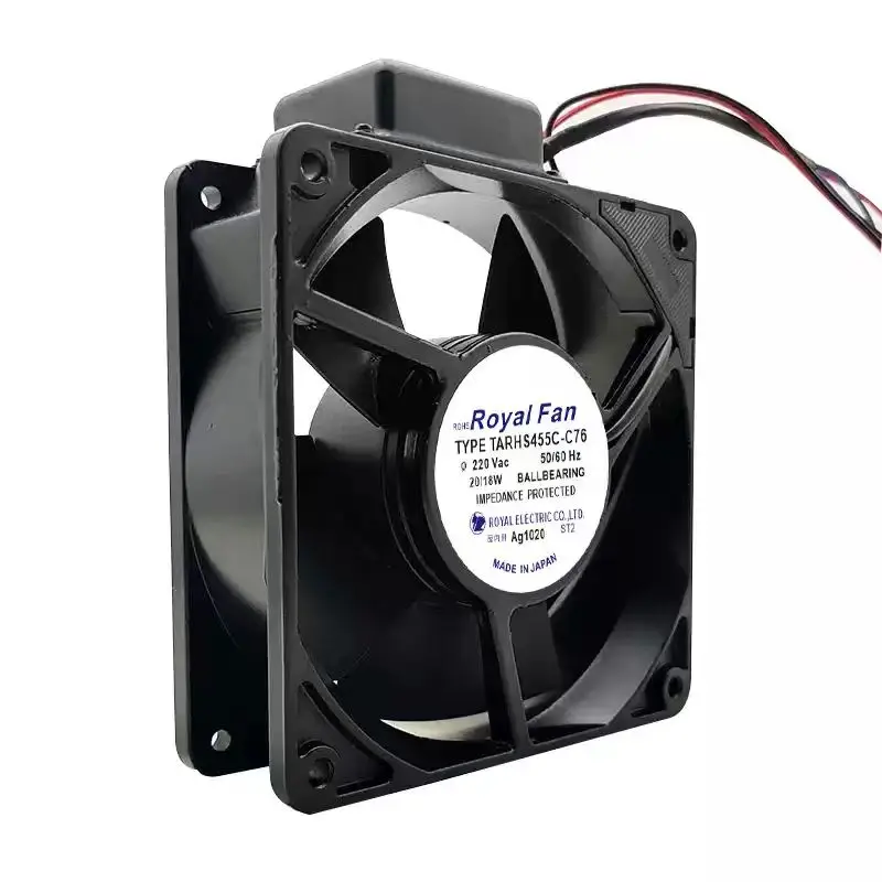For Royal Fan TARHS455C-C76 AC 220V 230V 12038 120x120x38mm 2-Wire Dual Ball Bearing Metal Welder Server Inverter Cooler Fans