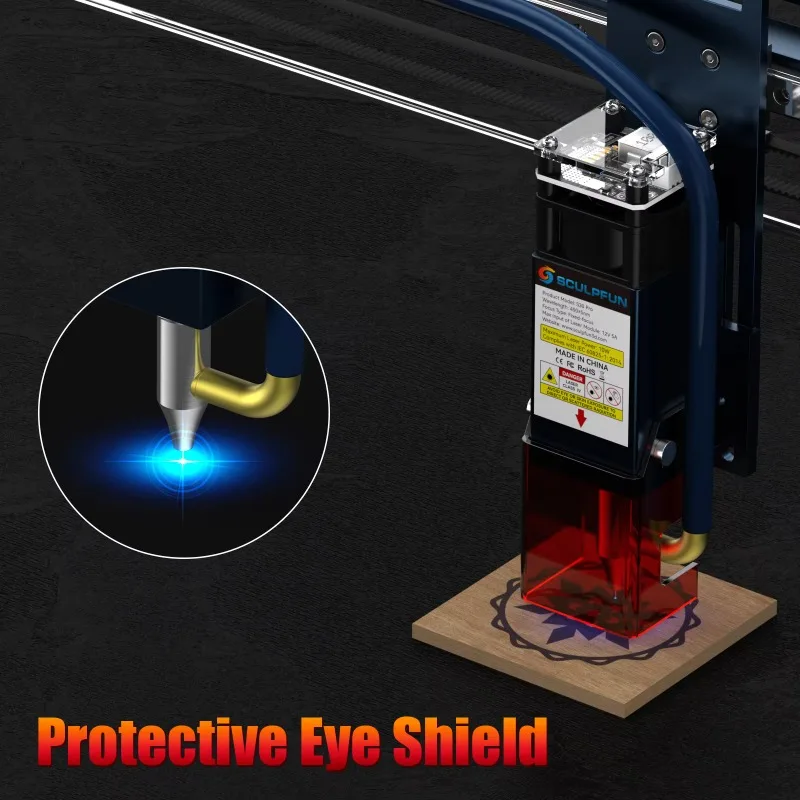 S30 Pro 10W Interchangeable Lens Laser Module Plastic Leather Wood Acrylic Laser Cutting Engraving Machine Module