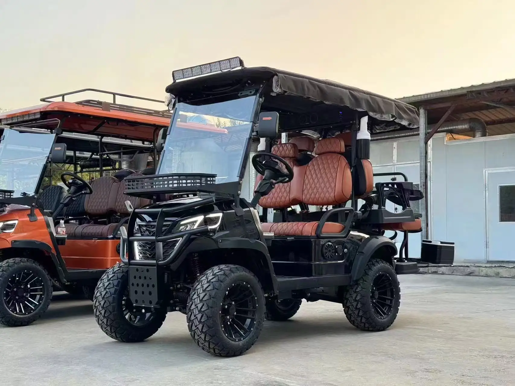 مبيعات المصنع 2 + 2 4 مقاعد الصين عربة جولف على الطرق الوعرة 4 عجلات عربة جولف سيارة كهربائية #6