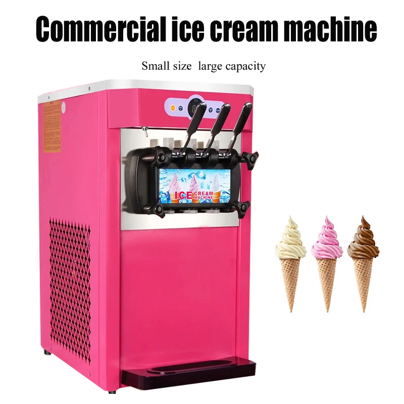 

Commercial soft ice floor standing ice cream machine, 3 flavors, 2 hoppers, 3 dispensers, used in restaurants and snack shops