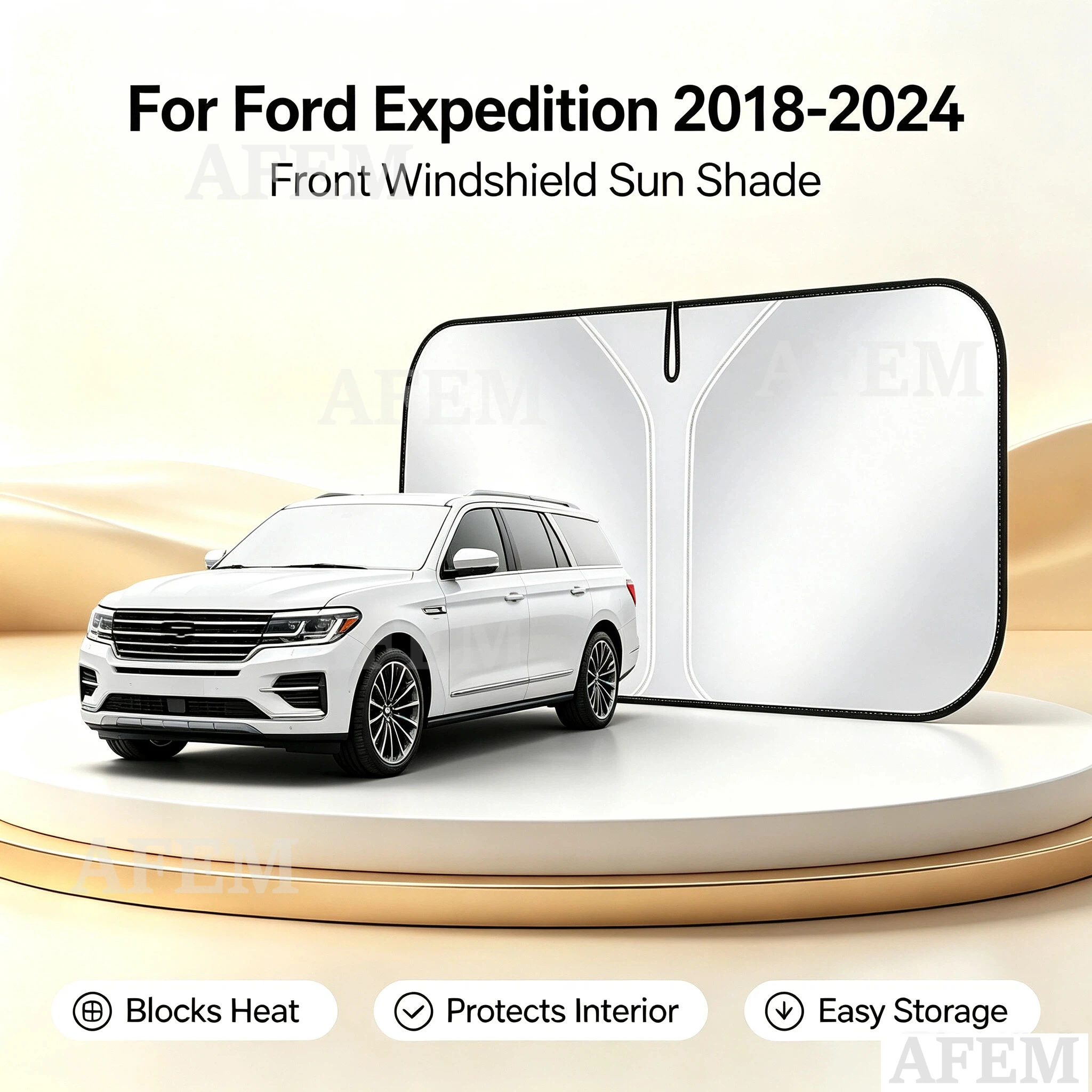 Car Windshield Sunshade 1PCS For Ford Expedition 2018-2024 Cover Anti UV Protection Foldable and easy to store Accessories