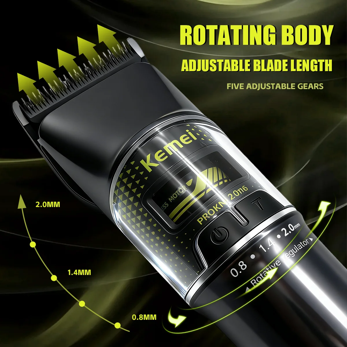 Kemei Professional Hair Trimmers DLC Blade Rechargeable Hair Cut