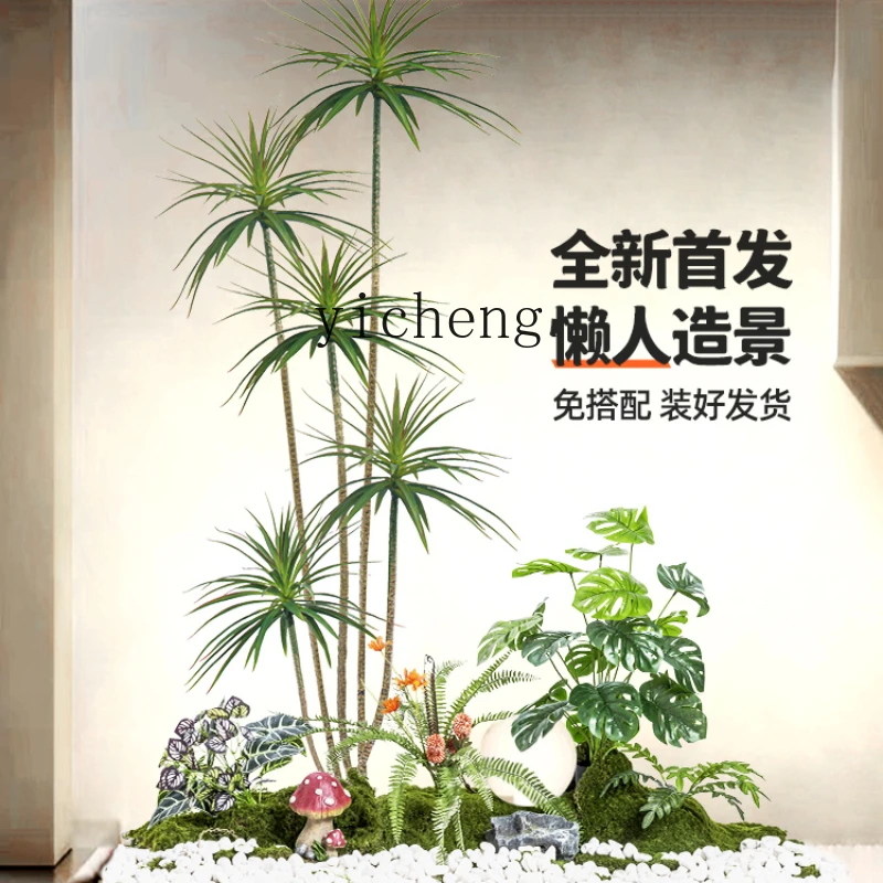 

ZK Simulation Green Plant Landscape Combination Stairs Clothing Store Window Ornamental Flower