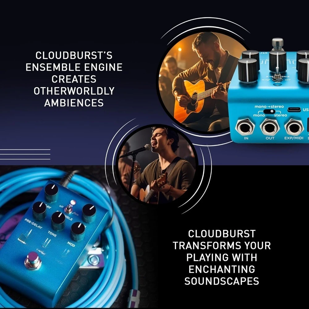 

Гитарная педаль Cloudburst Ambient Reverb для электрогитары, акустической гитары, синтезатора, вокальной клавиатуры