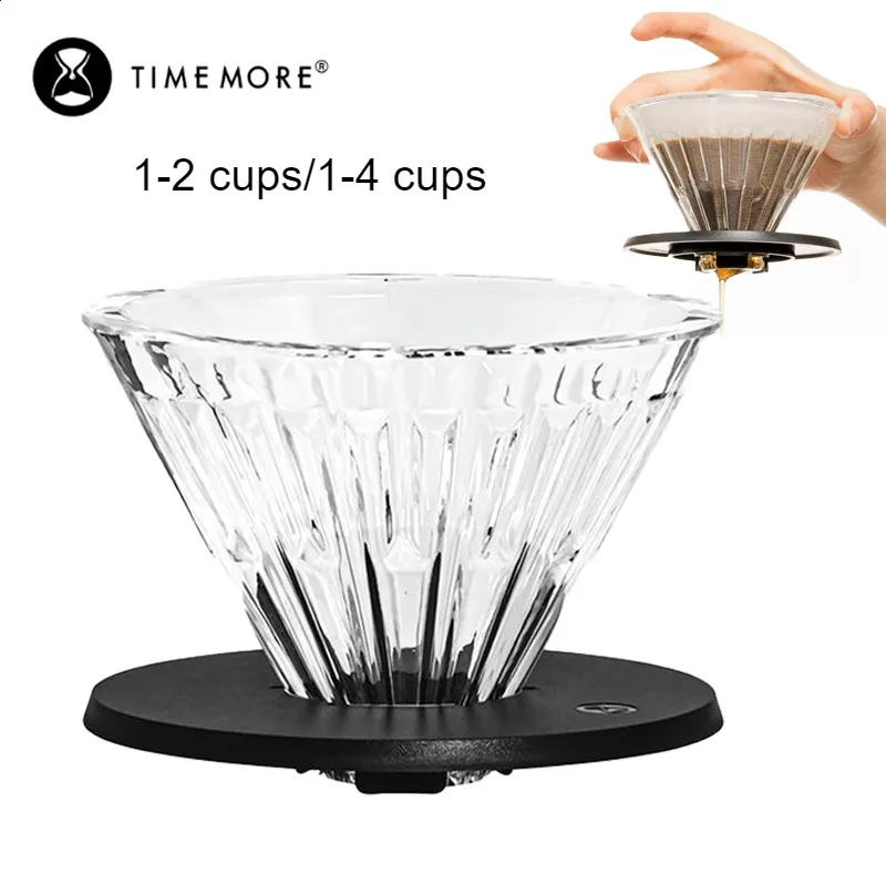 

TIMEMORE Glass Crystal Eye Coffee Dripper Hand Brewing Coffee Filter Cup Household Coffee Pot Accessory Tool Detachable To Clean
