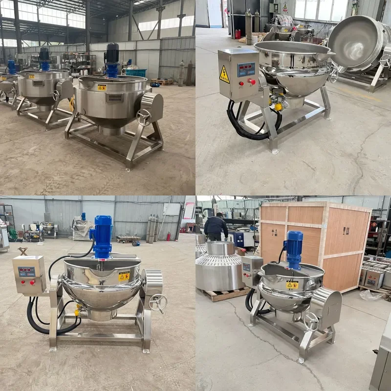 Automatic Electric Heating Bean Paste Filling Wok for Moon Cake Making Silent Tilting Stirring Interlayer Pot