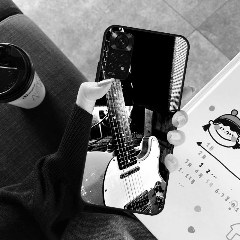 Custodia per chitarra per strumenti musicali Rock per Xiaomi Redmi Note 11 10 9 8 12 Pro 10S 11S 12S Cover per Redmi 9 10 10A 9C 10C 12C