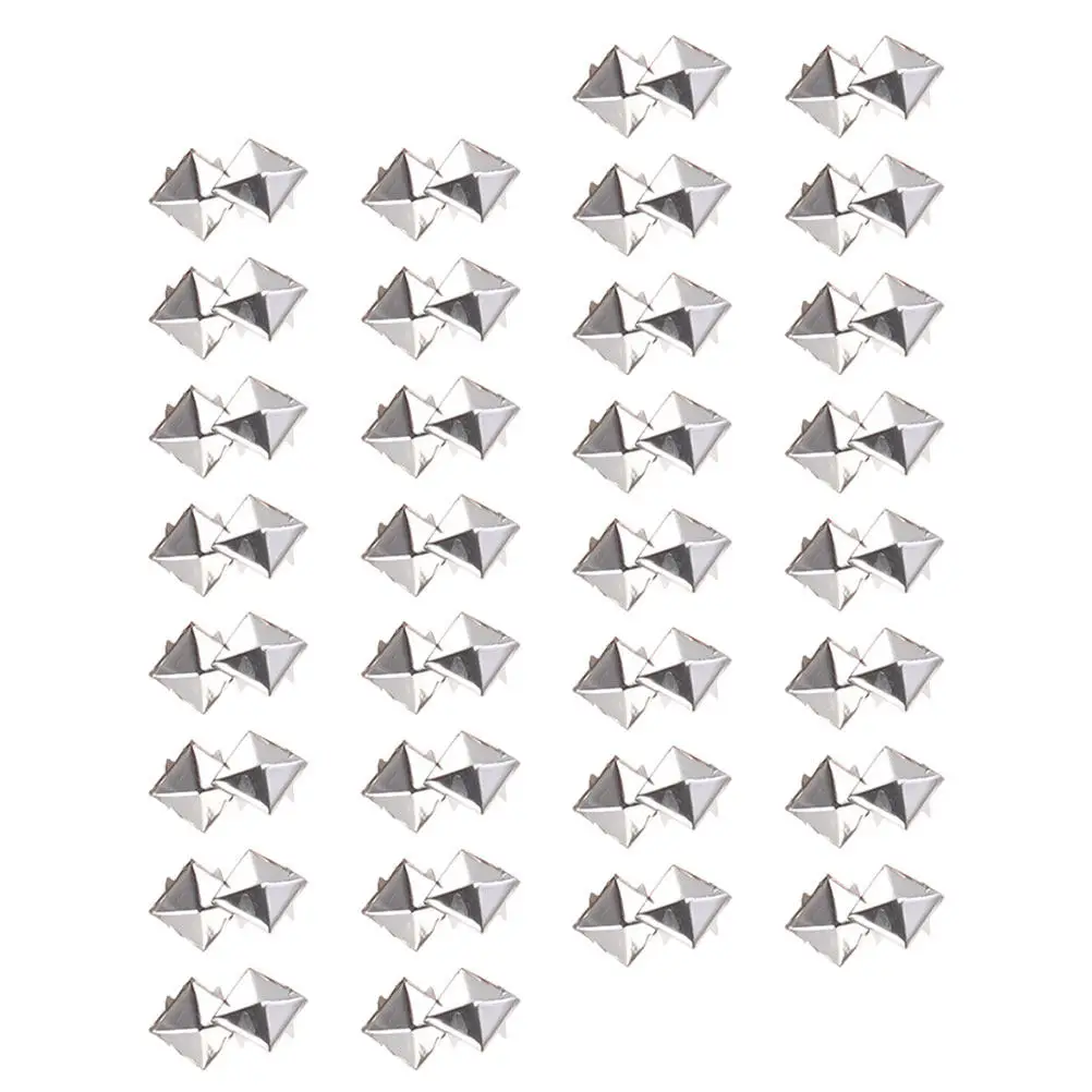 100Pcs Punk Rivets Square Metal Studs Long-Lasting Silver DIY Crafts Shoe Belt Clothing Decoration Spikes Metal Spikes