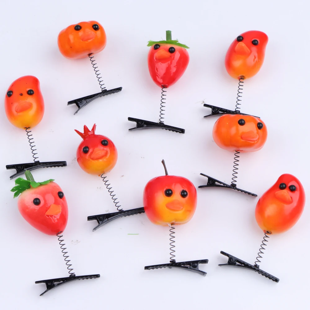 10/20/50/100Pcs/Lot Fashion Cute Funny Fruit 3D Children Cartoon Hairpin Women Girls Beautiful Duckbill Clip Headwear Gifts