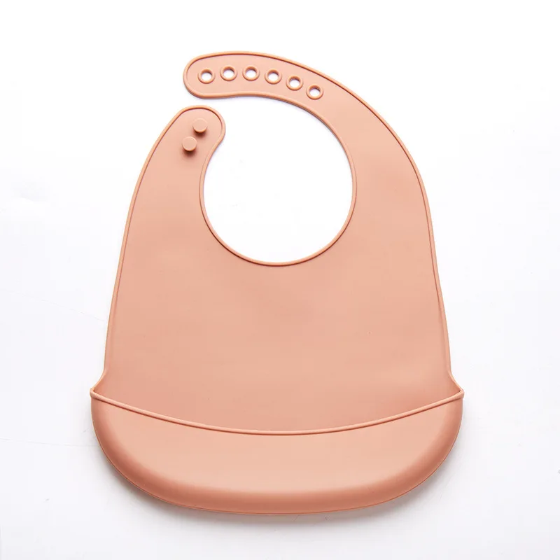 Baby Silicone Bibs Babies Waterproof Biodegradable Bib 6-speed Adjustment Saliva Pocket Children's Burp Baby Feeding Weaning