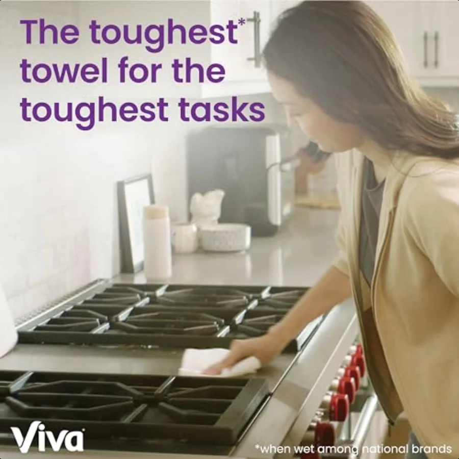 مناشف ورقية من القماش المميز من فيفا، 3 لفات مزدوجة، 86 ورقة لكل لفة #5