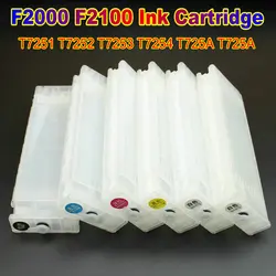 F2000 F2100 Refill Ink Cartridge for Epson SC F2000 F2100 Printer Empty Ink Cartridges With Chip T7251 T7252 T7253 T7254 T725A