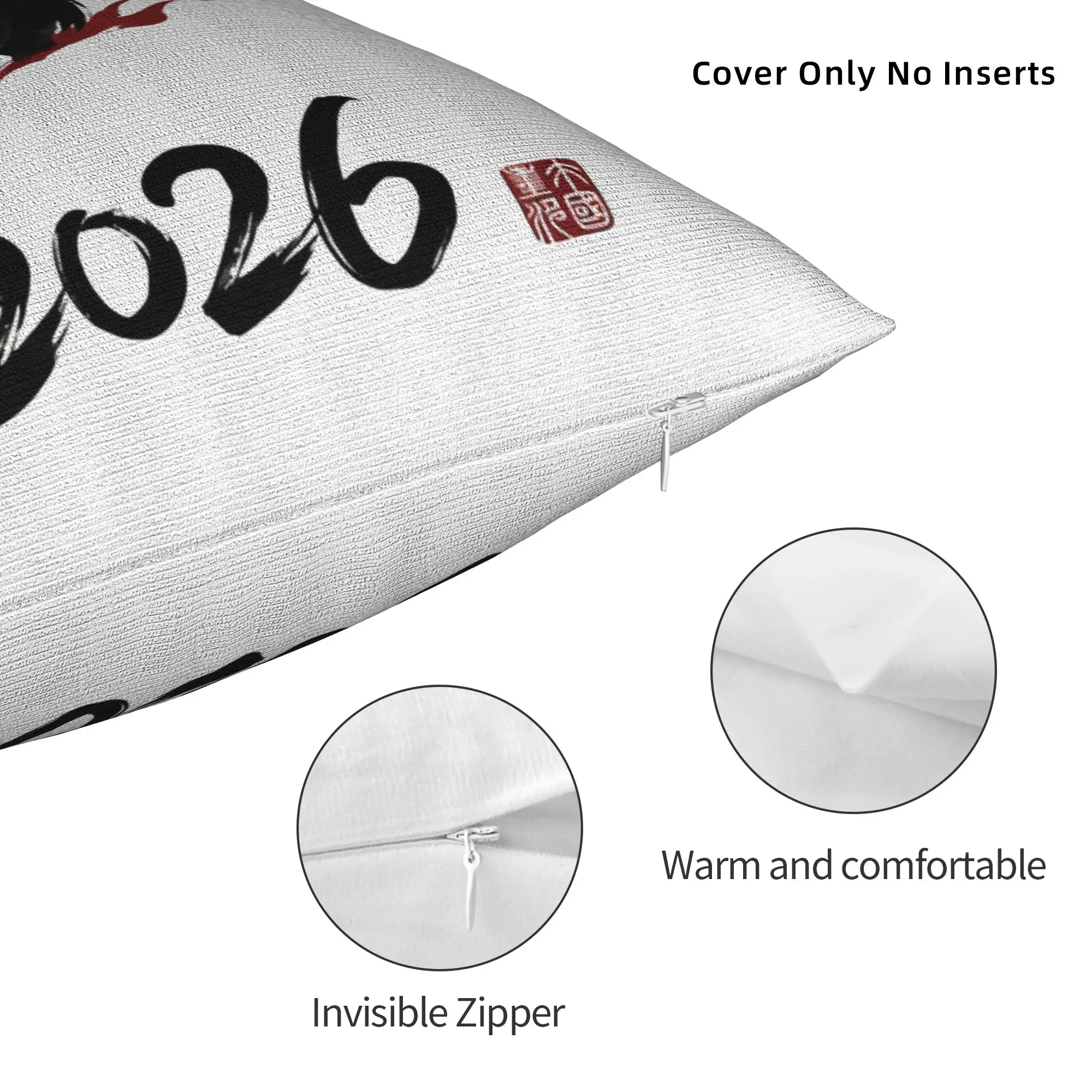 2026 سنة النار الحصان كيس وسادة غطاء وسادة مريح غطاء وسادة الموضة لأريكة غرفة المعيشة