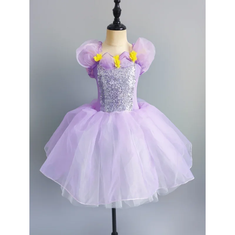 Children's Sequins Professional Ballet Skirt Swan Dance Performance Ballet Costume Girl Dance Costume