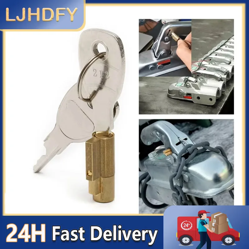 Trailer Coupling Hitch Lock Insertable Security For Pressed Coupler Heads Component Caravans RVs Part Accessories