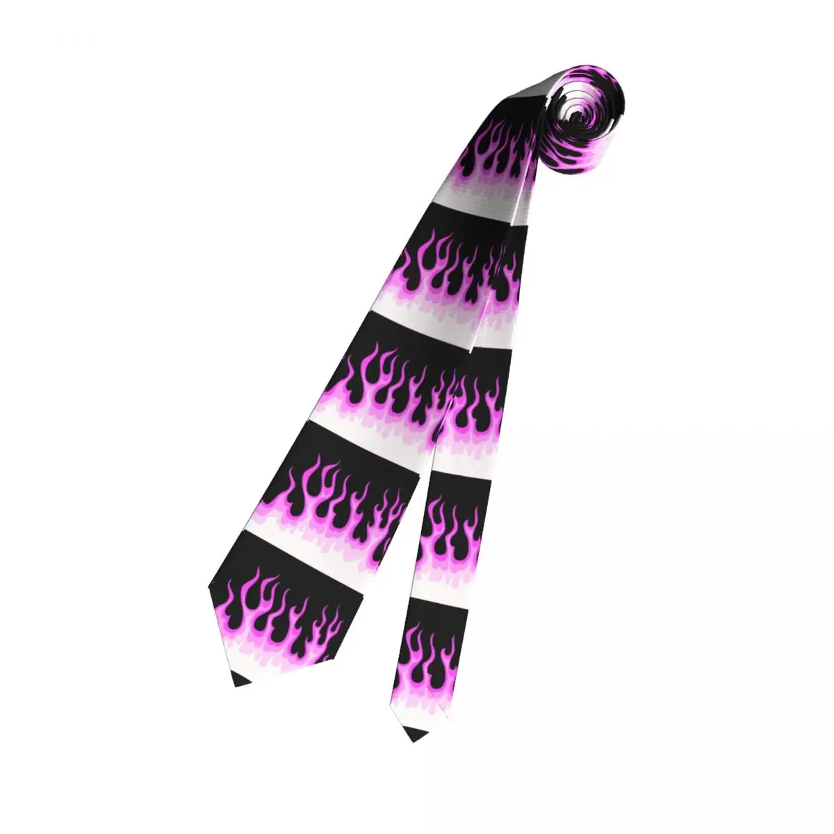 Pink Hot Fire Racing Flames Necktie Mens Customized Silk Neck Ties for Party
