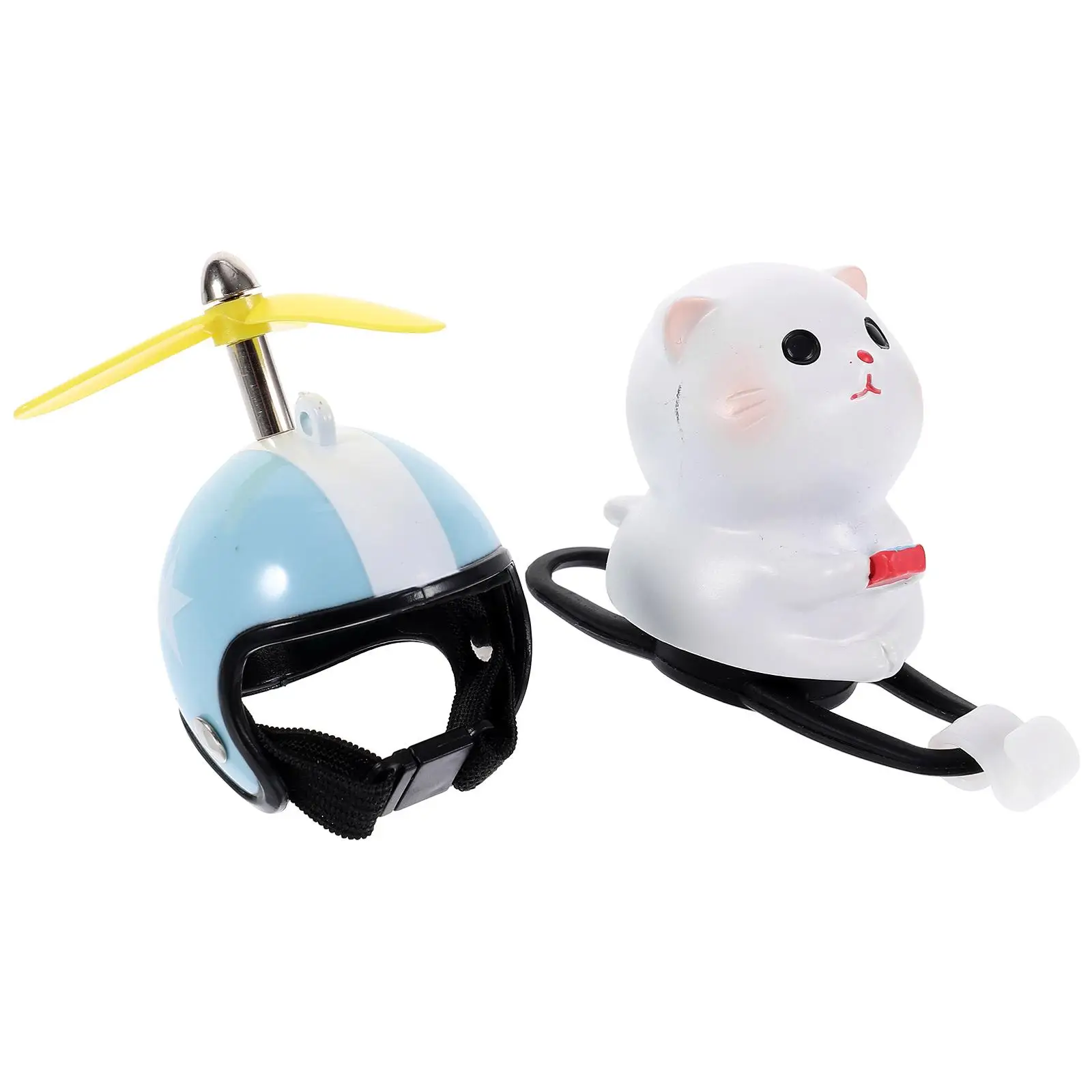 

Cute Cat Ornaments Resin Toy Blue Bike Car Motorcycle Decor Lightweight Durable Cat Bike Decor