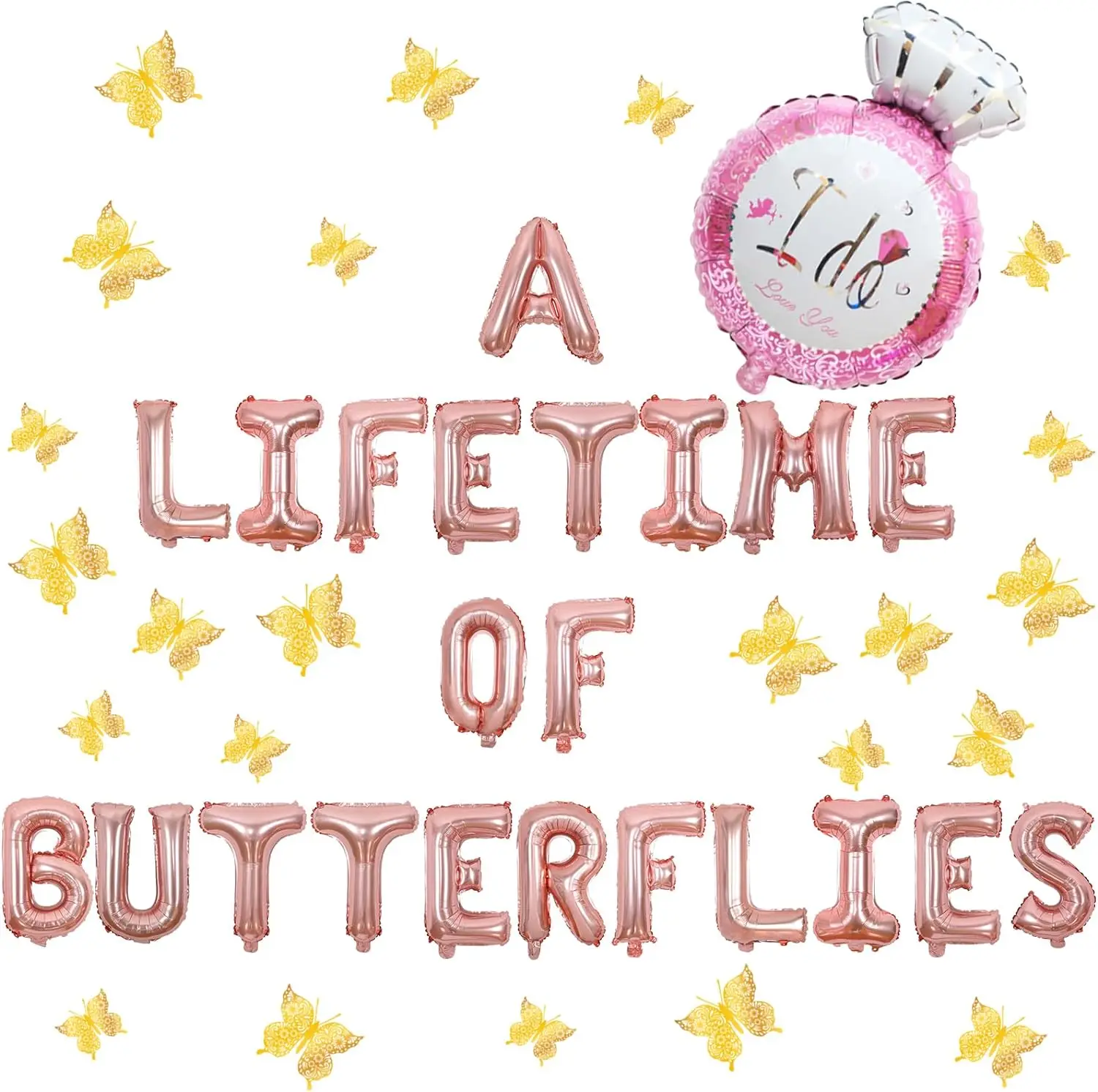 

Butterfly Bridal Shower Decors A Lifetime of Butterflies Bachelorette Banner Bride to Be Party Decor Kit Butterfly Wall Stickers