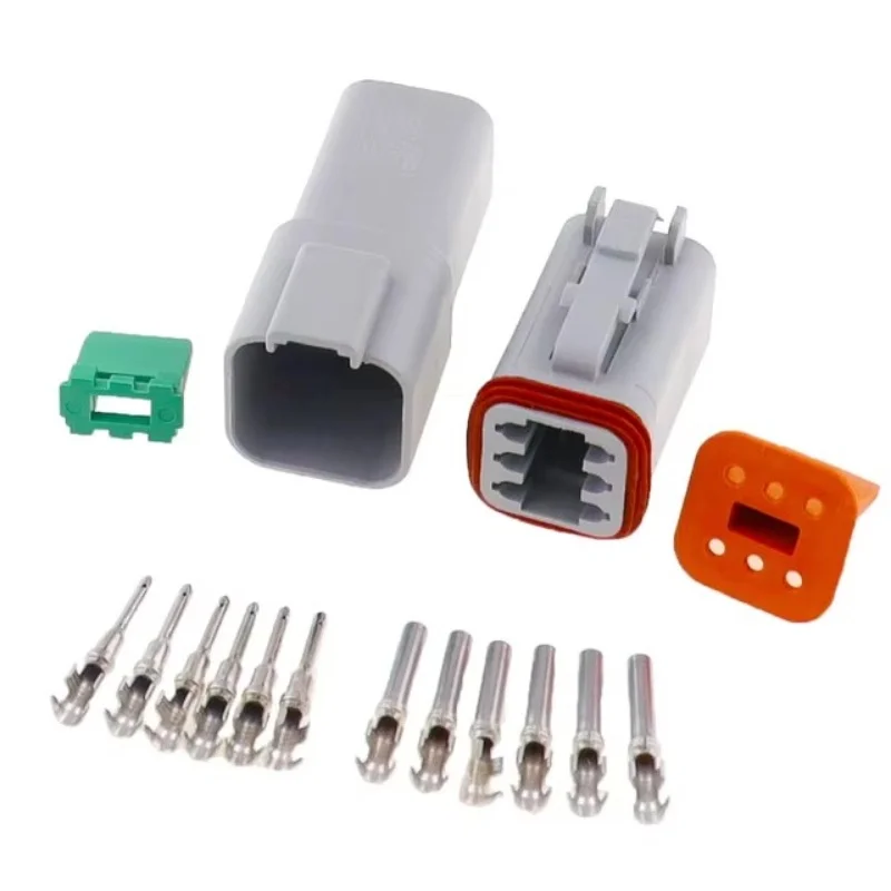 

1 Set 6 Pin DT Auto Waterproof Cable Connector Male Female Plug And Terminal for Adapter Amphenol Deutsch Socket DT06-6S DT04-6P