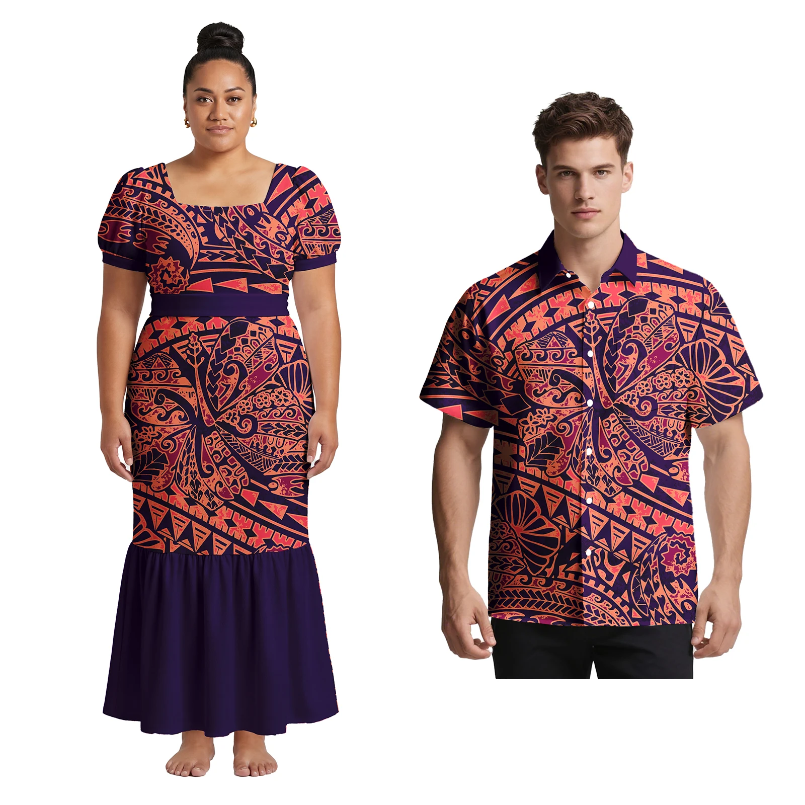 Boutique Lady Wear Custom Samoan Island Casual Life Clothes Hawaiian Holiday Dress Polynesian Women Tribal Design Mermaid Dress view 3