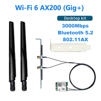 WiFi 6 Dual band 3000Mbps AX200 Card M.2 Desktop Kit 2.4G/5G Bluetooth 5.2 802.11ax AX200NGW Wireless Adapter