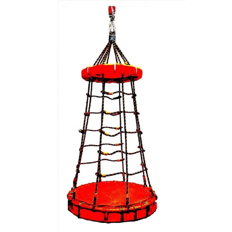 SOLAS Marine Rope Type Personnel Transfer Basket Offshore  Transfer Cage With Inflatable Floating Ring Customized