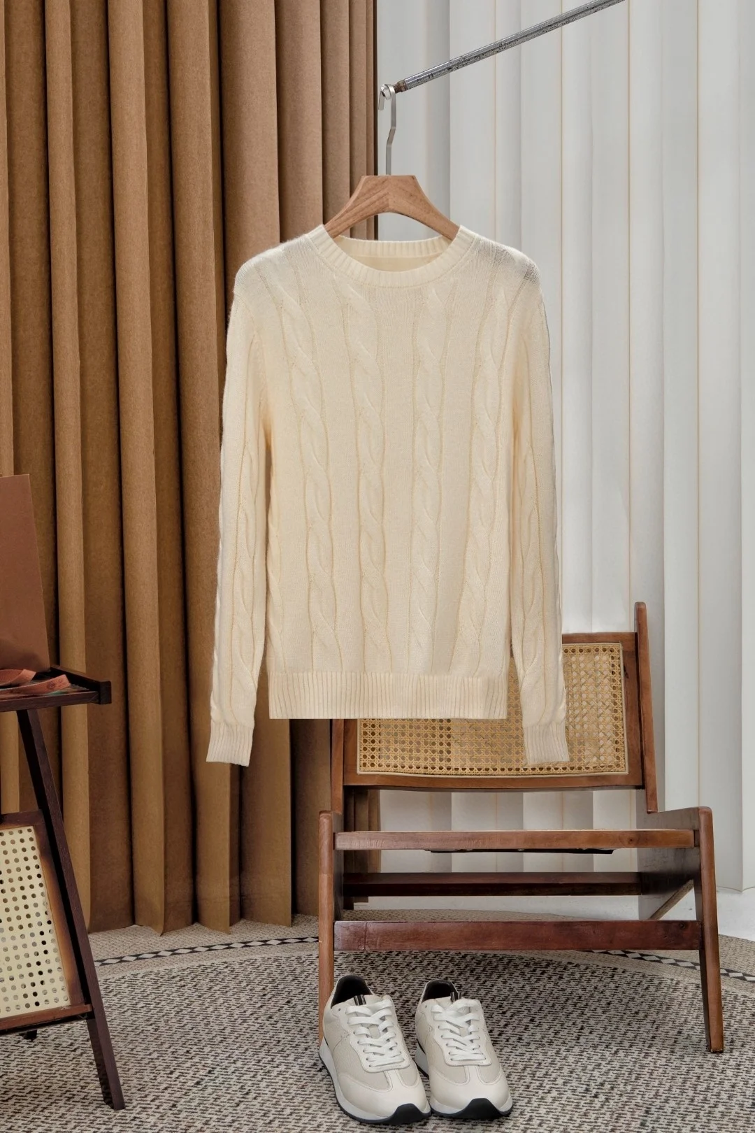 Soft Warm Camere Blend Sweater Men's round Ne Knitwear Gentleman Sle Twist Crt Loose Fit Long Sve Casual Top