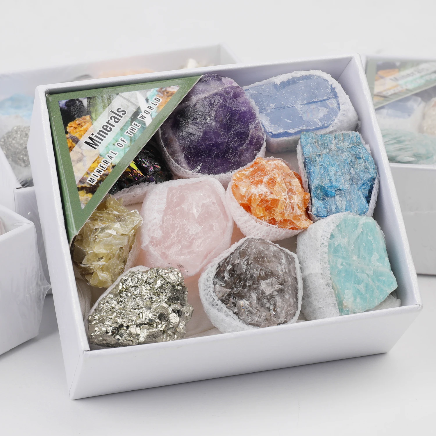 

Various Mineral crystal , authentic ore and quartz giftbox , Amethyst natural stone , home decor and christmas cecorations rock