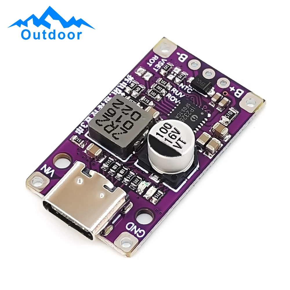 3PCS 2-3S Lithium Battery Charging Module Step-Up Power Module Li-Ion Charger Protection Board Boost Converter Board Type-C USB