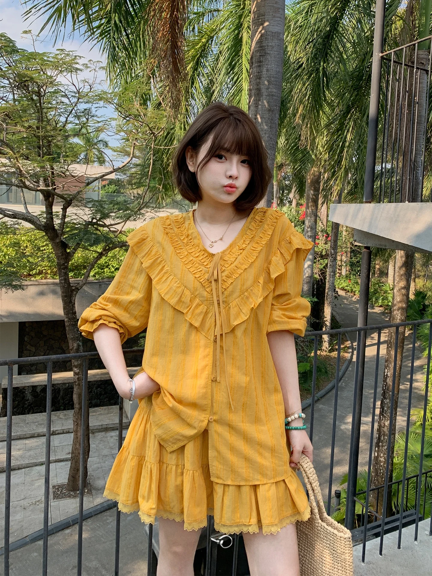 

Maxixe plus Size Women's Holiday Style Shirt Set Spring Slimming Top Half Body Two Piece Set Floral Print Casual Cotton Blend