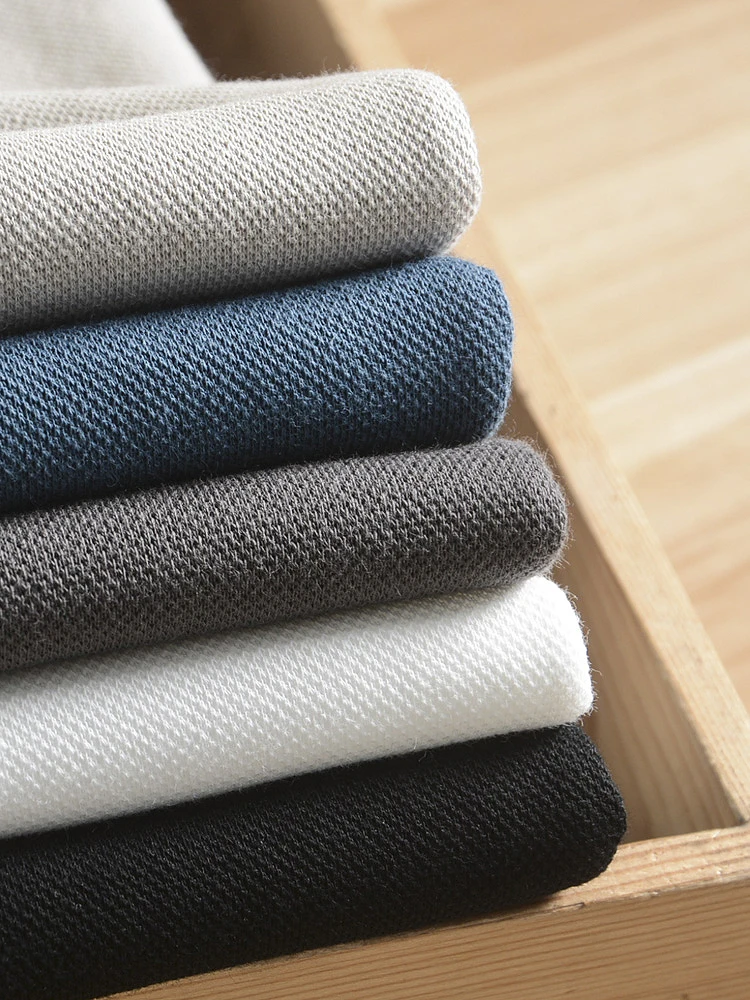 Thickened Extra Thick Pique Cotton Short Sleeve round Neck T-Shirt Casual Loose Men's  Color Vintage Casual Top
