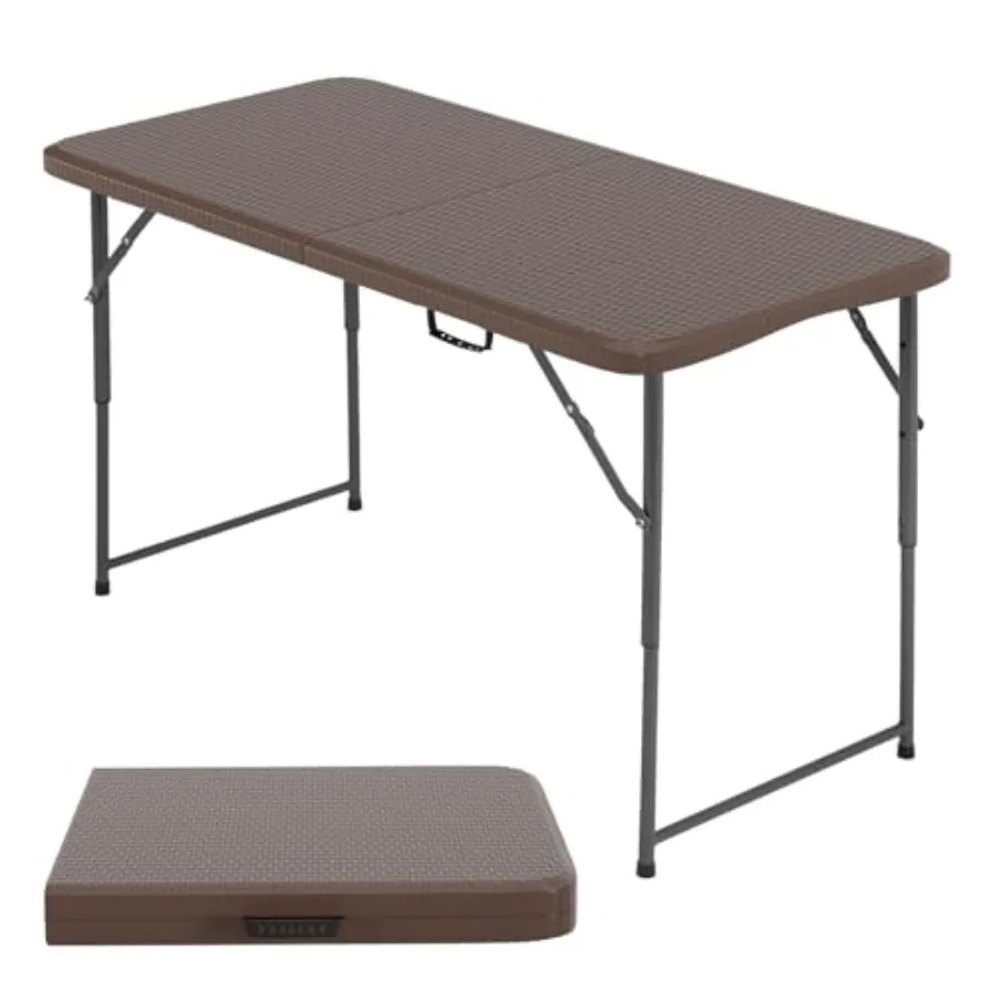 

Folding Table Half Portable Foldable Table Picnic Table for Office Home Camping Party