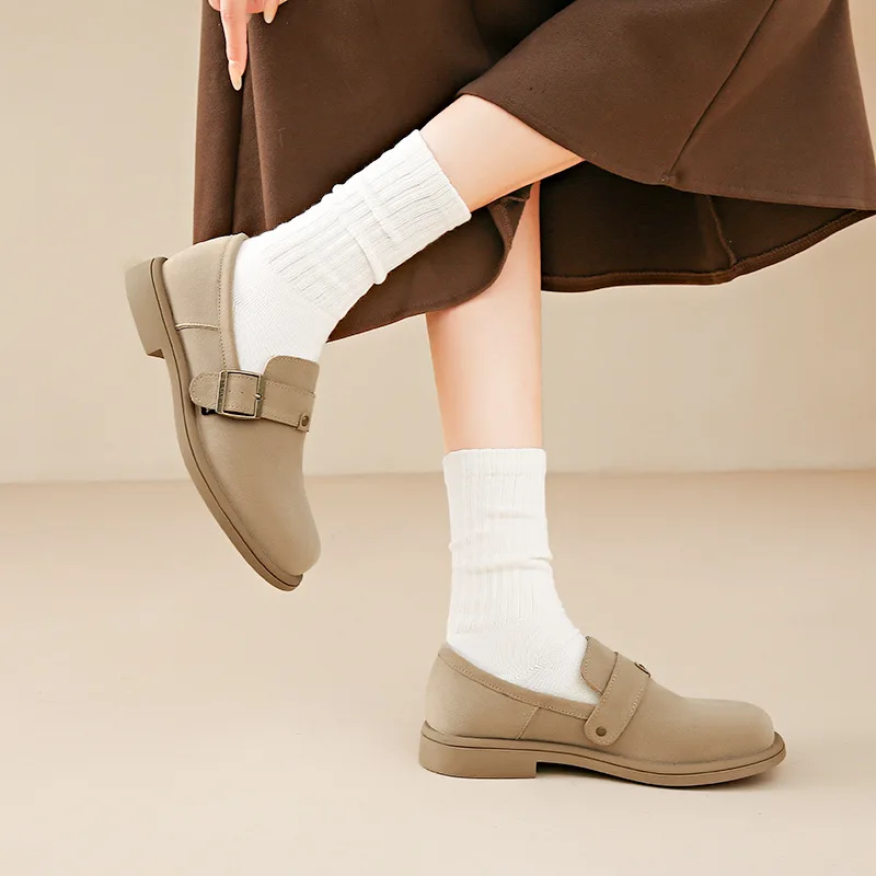 2024 nuova primavera autunno donna mocassini con tacco basso mocassini da donna in pelle scamosciata Comfort mocassini ortopedici Slip On scarpe Casual con plateau