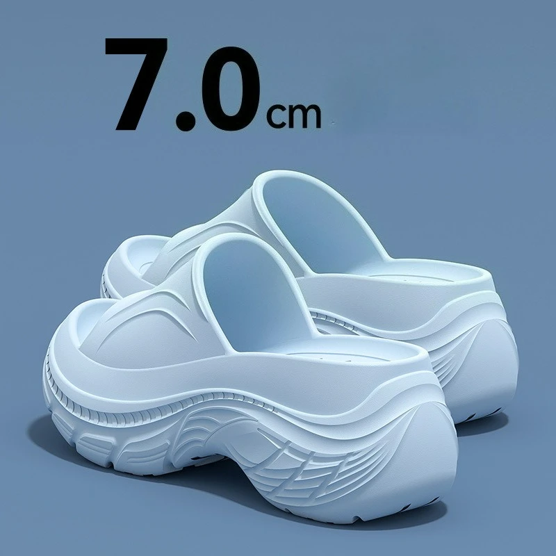 Women's Slippers Comfortable Shock Absorption Thick Bottom Heightening  Slippers Summer Home Seaside Beach Non-slip Slippers