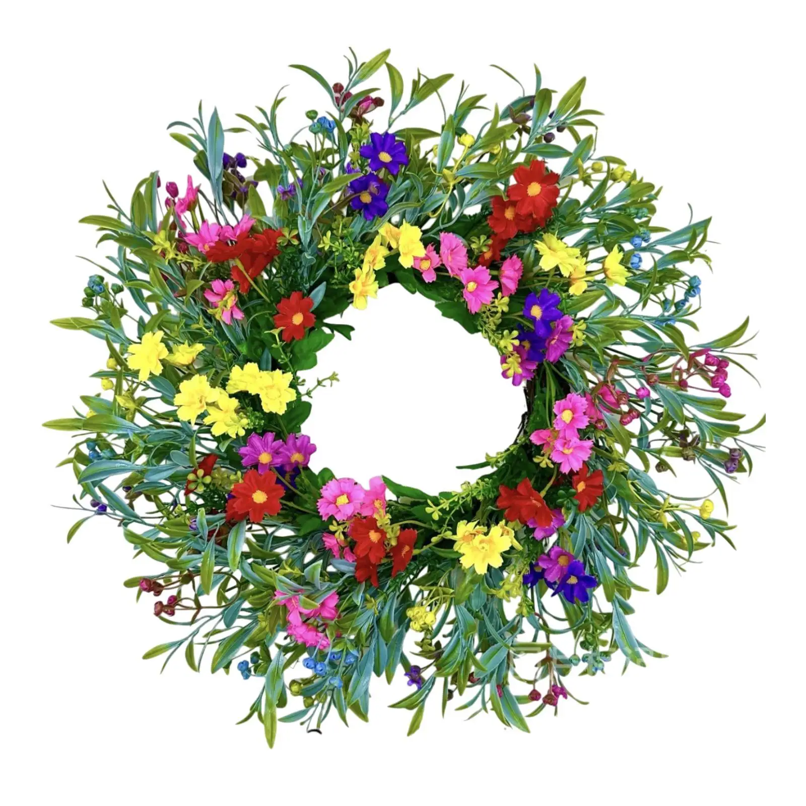 

Artificial Flower Wreath Spring and Summer Wreath for Home Window Farmhouse