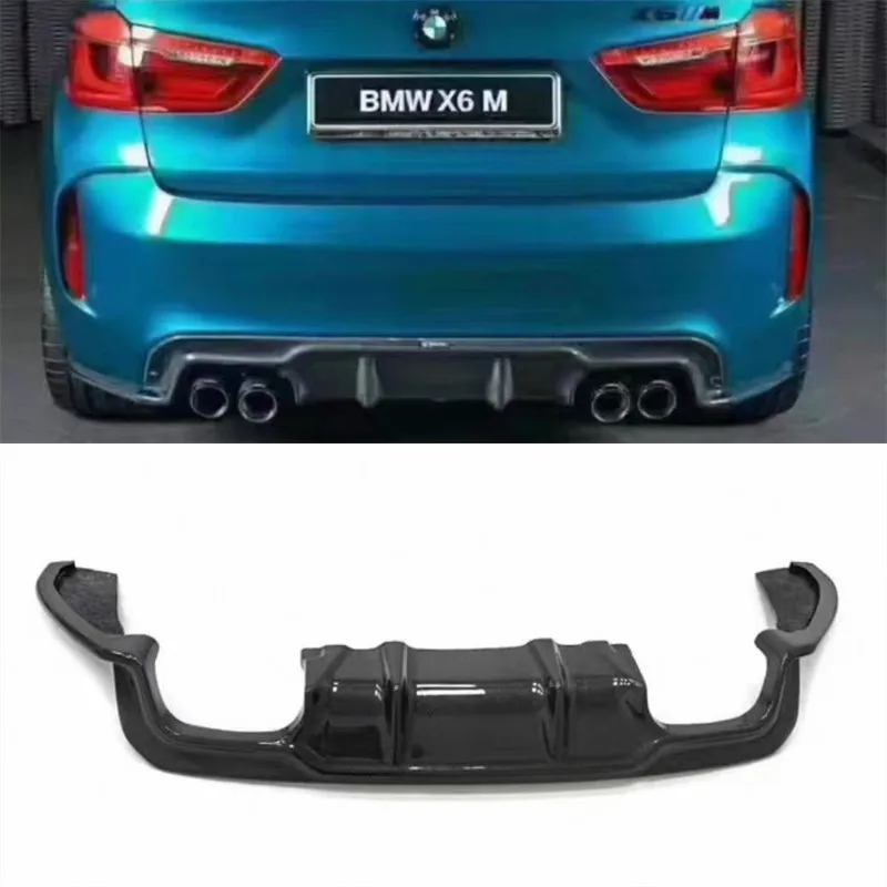 

For BMW F85 F86 X5M X6 X6M 2015 2016 2017 2018 2019 ReaI Carbon Fiber Bumper Rear Lip Spoiler Kit