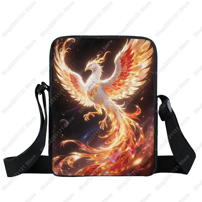 Mythical Creatures Dragon Phoenix Crossbody Bags Women Men Handbag Fantasy Messenger Shoulder Bag for Travel Phone Wallet Holder