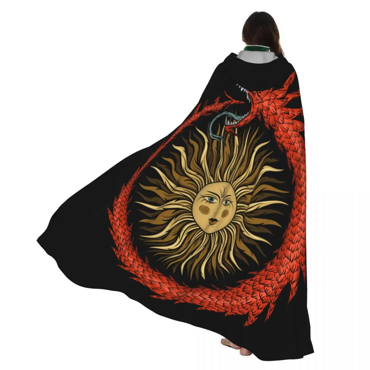 

Плащ ведьмы, древний египетский змея, костюм для косплея на Хэллоуин, плащ унисекс для взрослых, накидка в стиле ретро