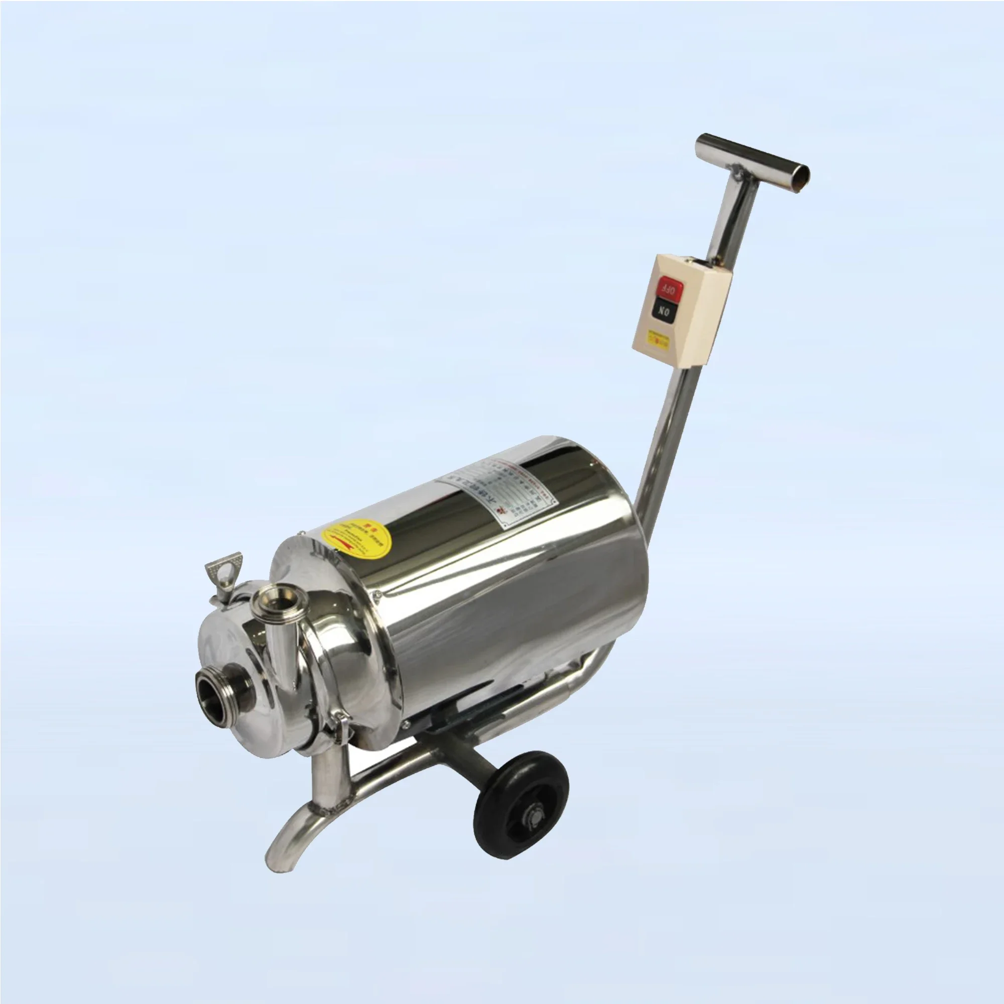 1HP 220V 50hz Food Grade Stainless Steel SS304  Sanitary Beer Milk Beverage Transfer Mobile Centrifugal Pump With Trolley