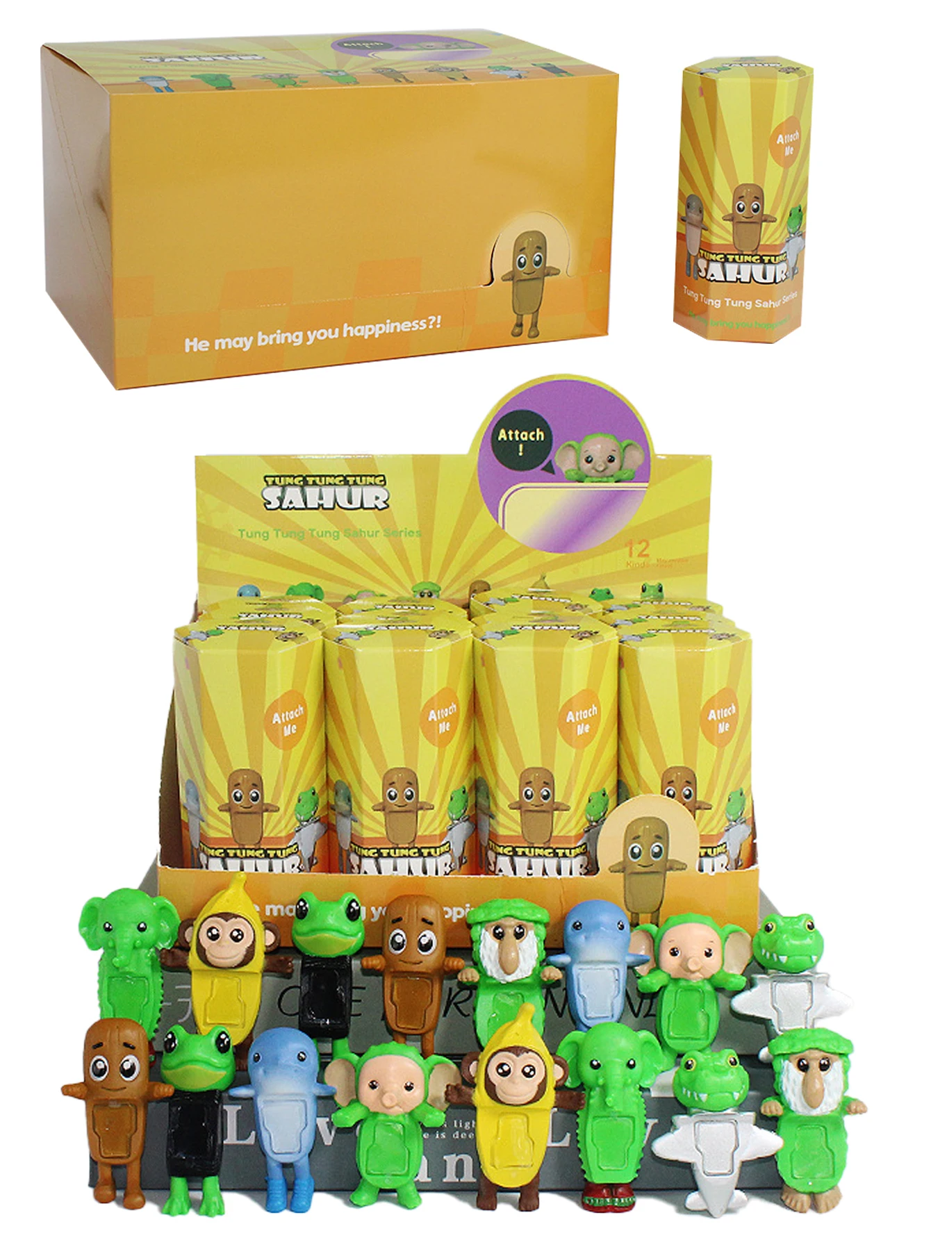 

1/6/12 шт. Tung Tung Sahur AI фигурка слепая коробка Tralalero Tralala фигурка креативные аксессуары для мобильных телефонов модель игрушки