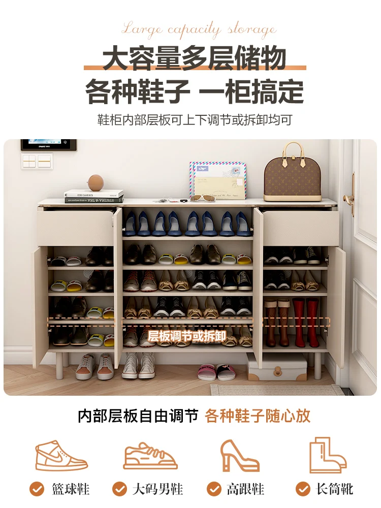 Household Shoe Cabinet Entrance Cabinet Integrated Home Doorway Aisle Partition with Lock Hall Cabinet