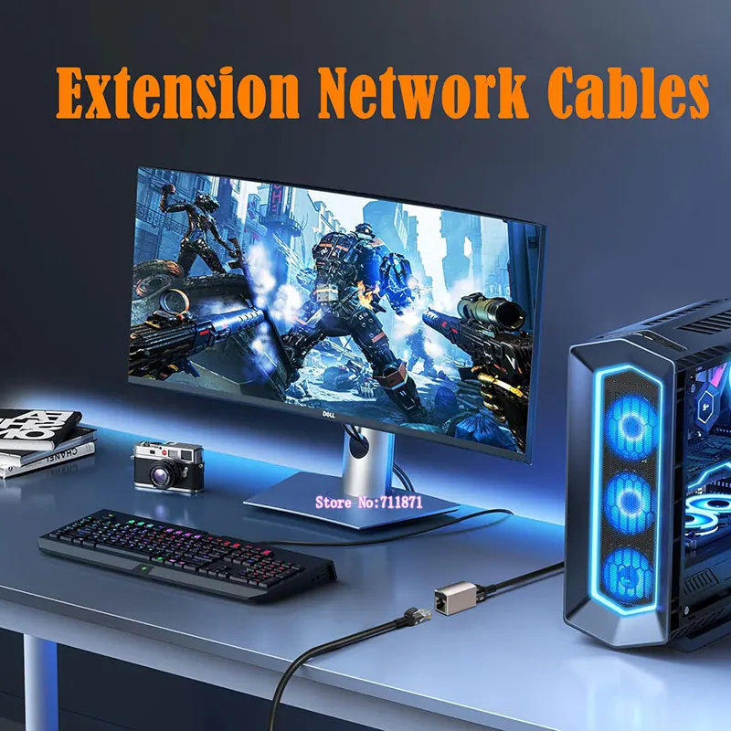 موصل محول تمديد شبكة من الإناث إلى الإناث ، مقبس تمديد ، 8P8C ، 10Gbps ، CAT8 ، CAT7 ، 6 ، 8P